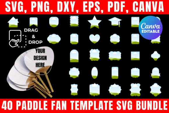 40 Paddle Fan Template Svg Bundle: Your Event Design Toolkit