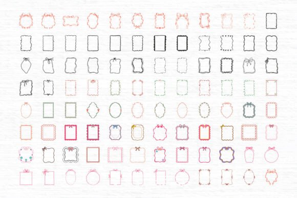 96 Coquette Frame Clipart SVG Bundle for Elegant Designs