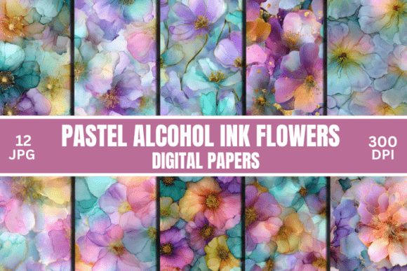Elevate Your Designs with Ethereal Pastel Alcohol Ink Flowers