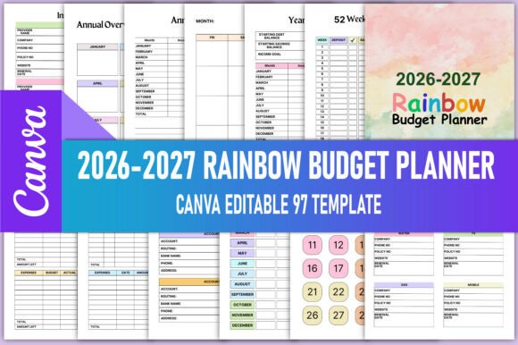 Master Your Finances with a Vibrant 2026-2027 Rainbow Budget Planner
