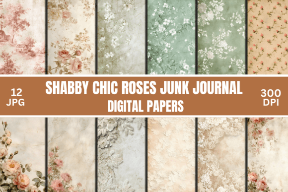 Shabby Chic Roses Junk Journal Pages: A Designer's Asset