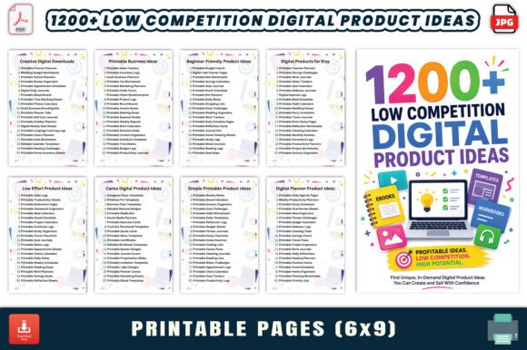 Unlocking Creative Potential with 1200+ Low Competition Digital Product Ideas
